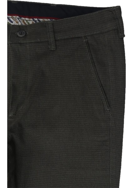 Fistan Store Erkek Haki Yeşil Yüksek Bel Rahat Kalıp Yandan Cep Boru Paça Kışlık Keten Pantolon modelleri