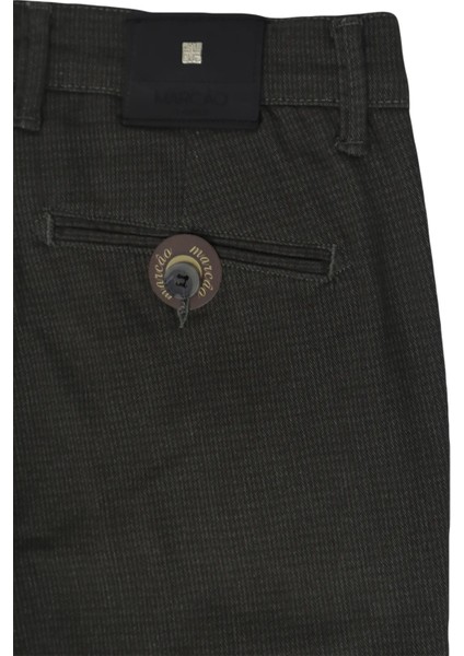 Fistan Store Erkek Haki Yeşil Yüksek Bel Rahat Kalıp Yandan Cep Boru Paça Kışlık Keten Pantolon indirimleri