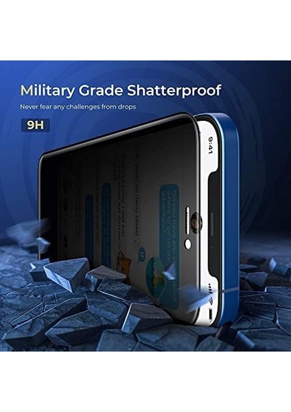 Trend iPhone 16 Uyumlu Hayalet Ekran Koruyucu Yandan Görünmeyen Ekranı Tam Kaplayan Gizlilik Filtreli Görünmez Full Cam Ekran Koruma Privacy Cam Koruyucu Kırılmaz Cam