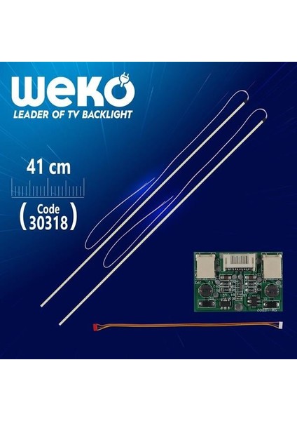 19'' Universal Monitör E-Led 60 Ledli (Wide) (2835) 410MM 12V Çift Led+Sürücü+Kablo Takım (WK-0141)