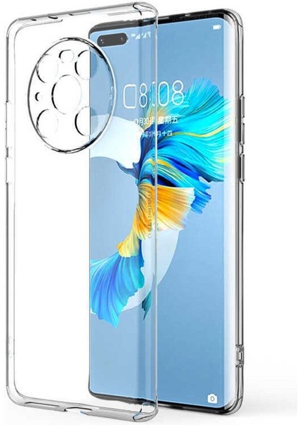 Huawei Mate 40 Pro Uyumlu Kamera Korumalı Esnek Yumuşak 3D Süper Şeffaf Silikon Kılıf