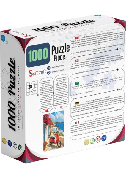 1000 Parça Puzzle Kırmızı Vespa