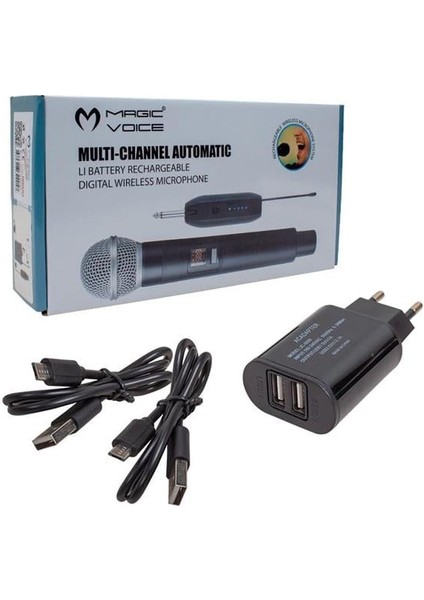 Magicvoice MV-19600 Uhf Kablosuz Enstrüman Uyumlu Ikili Mikrofon Set