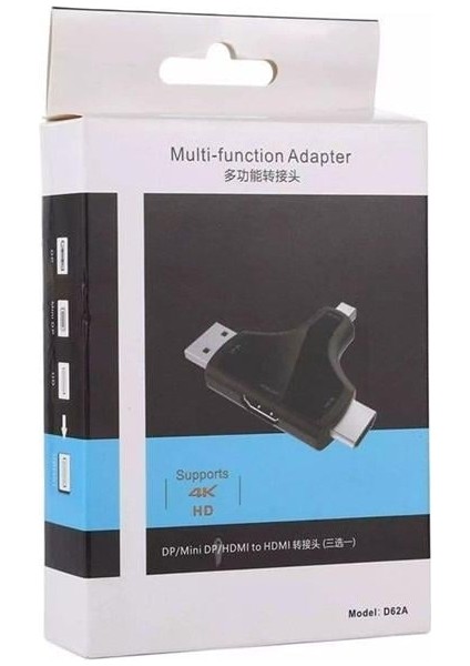 Powermaster Mini Dp+Dp+Hdmı To HDMI 4K Çevirici