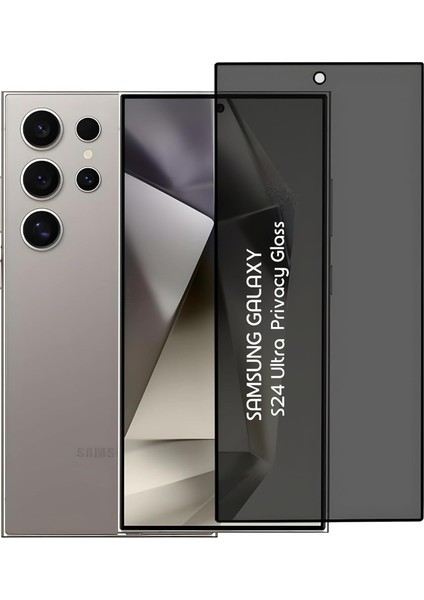 Es Samsung Galaxy S24 Ultra Gizli Hayalet Ekran Koruyucu, Yandan Görünmeyen Full Ekran Koruyucu Cam, Tam Gizlilik Tam Koruma.