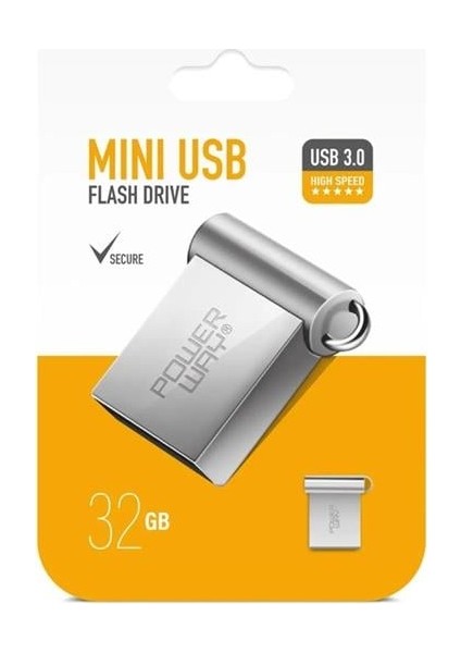 Powerway 32GB USB 3.0 Metal Mini Flash Bellek
