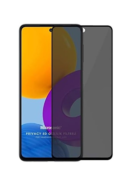 Samsung Galaxy M52 Privacy 5d Gizlilik Filtreli Cam Ekran Koruyucu Siyah