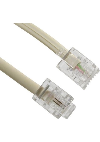 Powermaster Krem Rengi 20 Metre Hazır Telefon Hat Kablosu