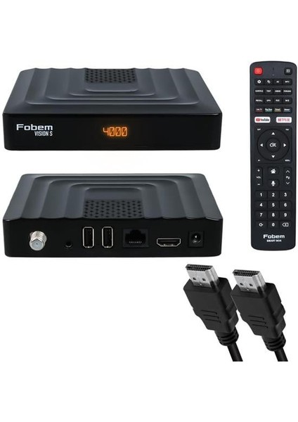 Fobem Vision S Hibrit Ses Komutlu Uydu Alıcılı Android 14 Tv Box 4gb Ram 32GB Hafıza 1.5ghz (Tunerli)