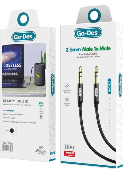 Go Des GAC-227 Aux Audio 3.5mm Ses Kablosu Siyah fiyatları