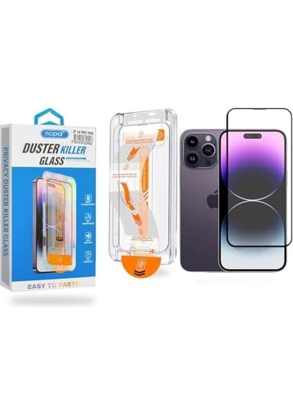 iPhone 12/12 Pro Uyumlu Uygulama Aparatlı Tam Kaplayan Duster Killer Cam Telefon Ekran Koruyucu