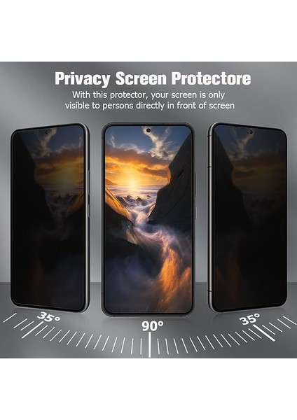 Galaxy A15 Gizli Hayalet Ekran Koruyucu, Yandan Görünmeyen Full Ekran Koruyucu Cam, Tam Gizlilik Tam Koruma.