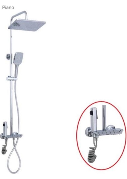 Piano Bataryalı Duş Seti Krom N.DP.100