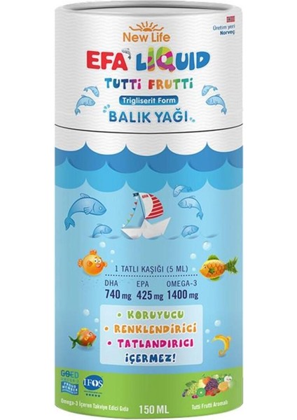 Efa Liquid Balık Yağı Sıvı 150 ml - Tutti Frutti