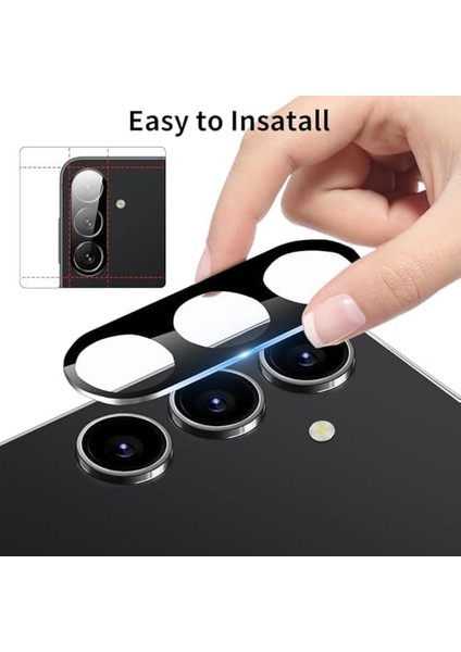 Trend Samsung S25 Plus Uyumlu Kamera Lens Koruyucu Temperli Cam Kamera Koruyucu 9h Sertlik Hd Şeffaf Kamera Lens Kapağı Cam Film