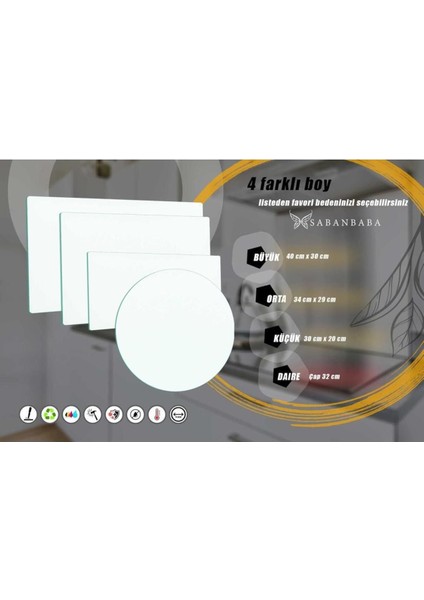 30X40 cm Cam Kesme Tahtası Düz Beyaz fırsatları