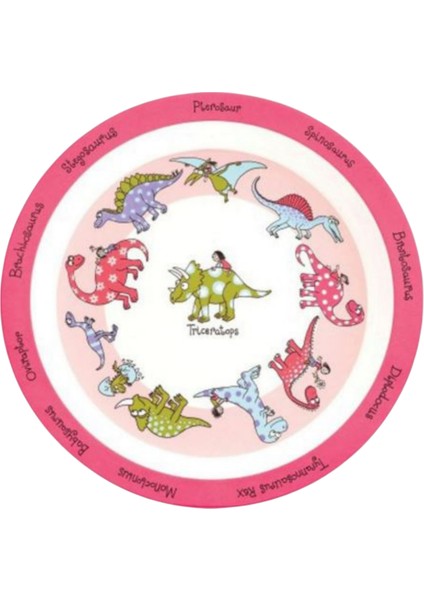 Melamin Mama Tabağı // Pink Dino