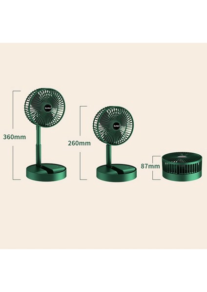 Masaüstü Katlanabilir 3 Kademeli Vantilatör Serinletici Fan