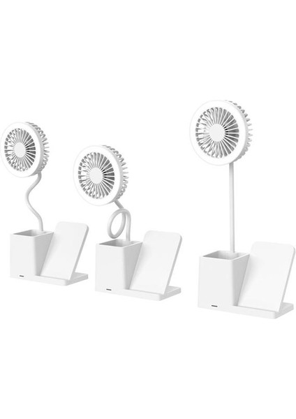 S-Link SL-M9055 10 Watt Kablosuz Şarj Istasyonlu Fanlı Kalemlikli Masa Lambası (Beyaz)