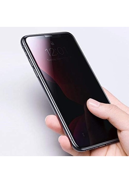Apple iPhone 11 (6.1'') Privacy 5d Gizlilik Filtreli Cam Ekran Koruyucu Siyah