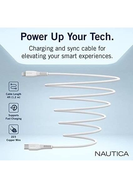 C100 Usb-C To Lightning Pd 18W Hızlı Şarj ve Data Kablosu 1.2 Metre Beyaz