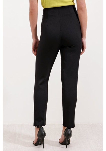 Munn Collection Siyah Yüksek Bel Kumaş Pantolon 6650 fırsatları