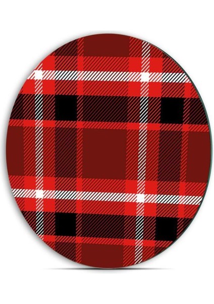 Çap 20 cm Kırmızı Ekose Desenli Cam Kesme Tablası fiyatları
