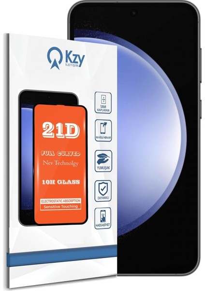 Iletişim Samsung Galaxy S23 Fe ile Uyumlu Tam Kaplayan 21D Temperli Ekran Koruyucu Cam