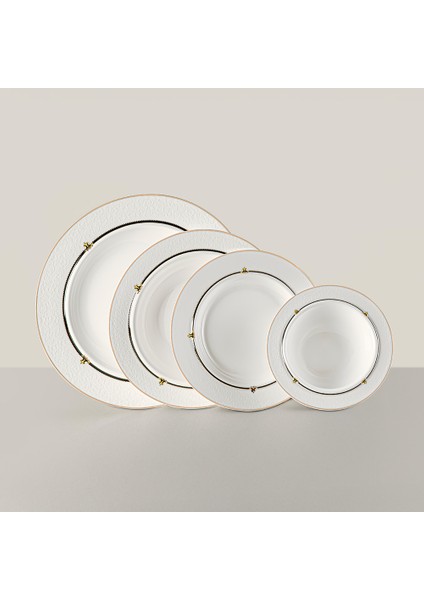 Margaret Black Dream 57 Parça Porselen Yemek Takımı