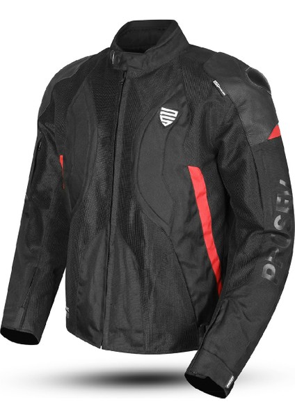 Motosiklet Montu Full Korumalı Titanyum 4 Mevsim Maxdura Hörgüçlü Model Mont Kırmızı