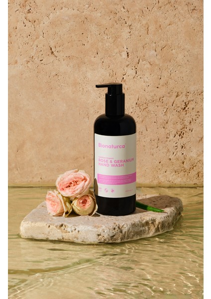 Organik Sertifikalı Gül & Itır Özlü Sıvı Sabun 400 Ml. - Certified Organic Rose & Geranium Hand Wash