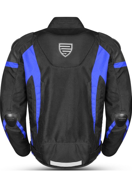 Motosiklet Montu Full Korumalı Titanyum 4 Mevsim Maxdura Hörgüçlü Model Mont Mavi modelleri