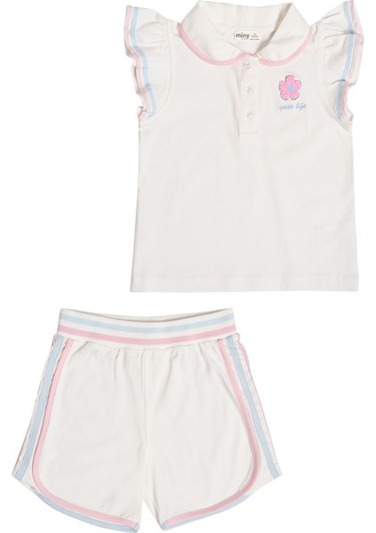 Kız Çocuk Çocuk Polo Yakalı Fırfır Kollu Şotlu 2 Li Takım fiyatları