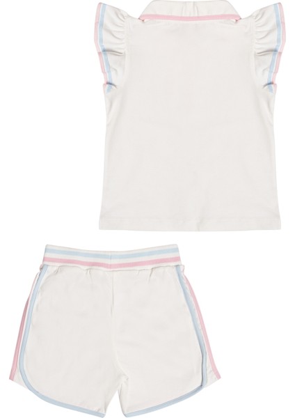 Kız Çocuk Çocuk Polo Yakalı Fırfır Kollu Şotlu 2 Li Takım modelleri