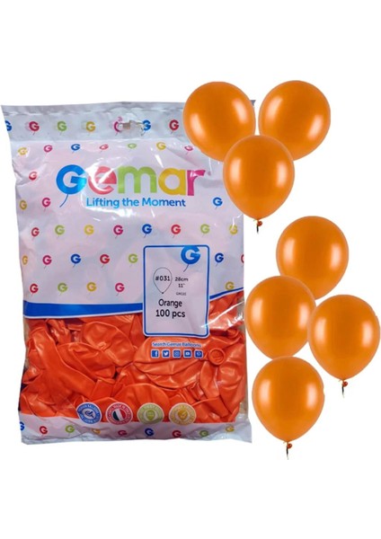Parti Doğum Günü Organizasyon Balon - 28 Cm. - Turuncu Renk - 100 Adet