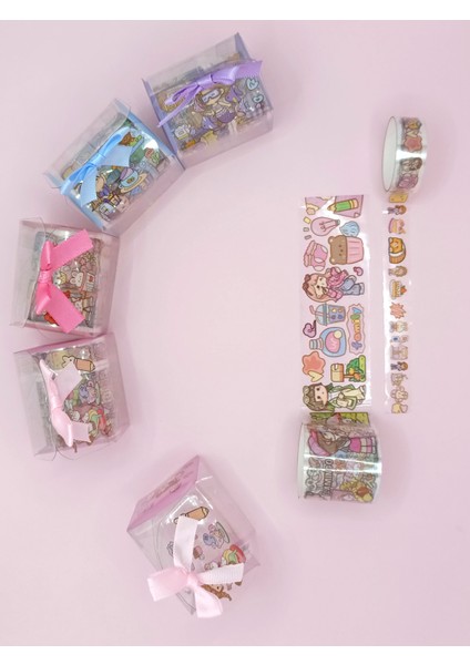 Fiyonk Çantalı Süslü Kız Şeffaf Desenli Bant - Pudra fiyatları