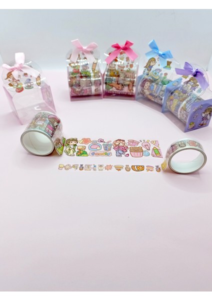 Fiyonk Çantalı Süslü Kız Şeffaf Desenli Bant - Pudra fırsatları