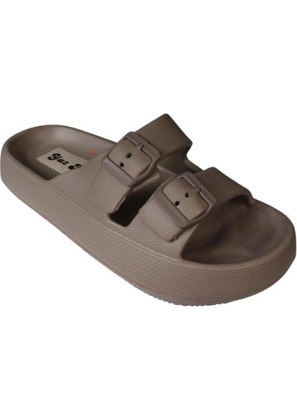 Akınbella Erkek Siyah Lacivert Cift Bant Tokalı Kauçuk Taban Deniz Havuz Bahçe Terliği