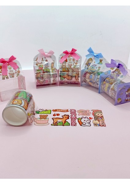 Fiyonk Çantalı Süslü Kız Şeffaf Desenli Bant - Pembe modelleri