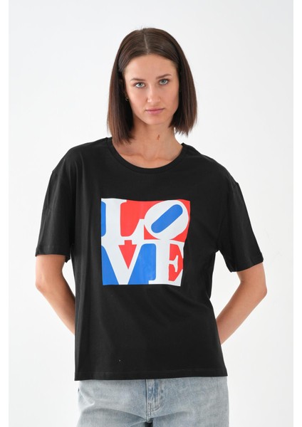 Alexandergardı Baskılı Basic Kadın T-Shirt