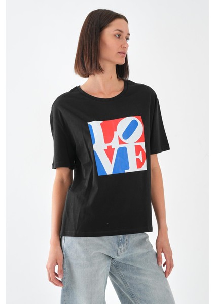 Alexandergardı Baskılı Basic Kadın T-Shirt