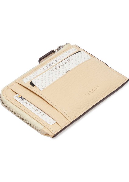 Krem Hakiki Deri Unisex Kredi Kartlık - S1KK00000265-N30