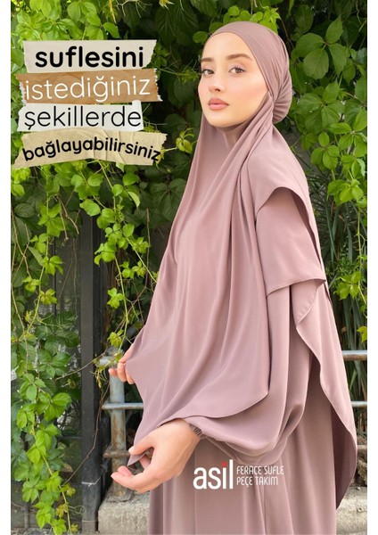 Asil Ferace Sufle Peçe Takım Gül Kurusu