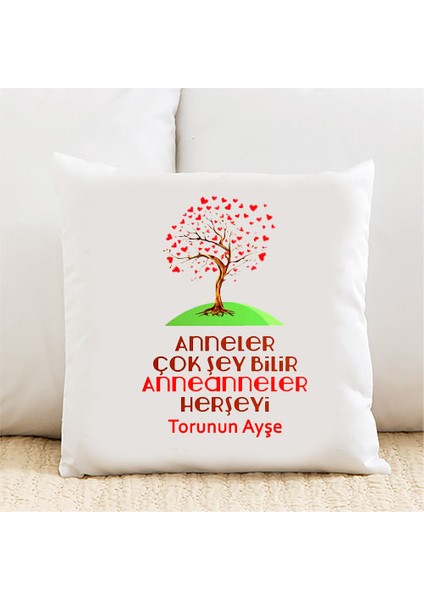 Anneler Çok Şey Bilir Kişiye Özel Yastık Kılıfı PI74