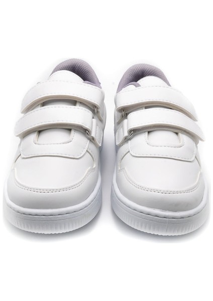 Burber Süet Görünümlü Mesh Astarlı Çocuk Sneaker - Lila - 5004