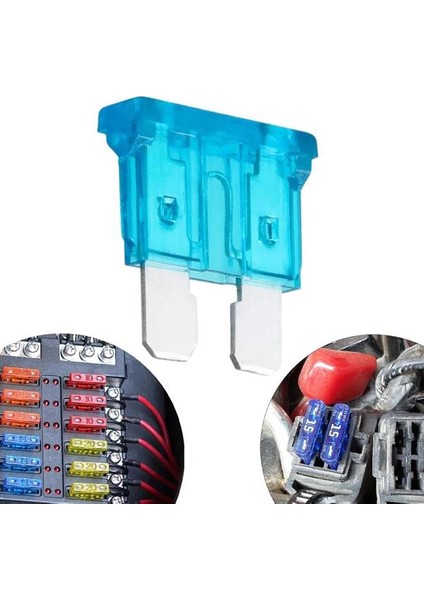 15 Amper Aşırı Yük ve Kısa Devre Koruma Bıçaklı Oto Sigortası (100LÜ Paket)