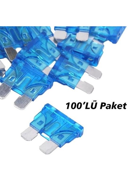 15 Amper Aşırı Yük ve Kısa Devre Koruma Bıçaklı Oto Sigortası (100LÜ Paket)