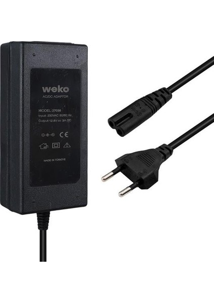 Weko 12.6 Volt - 3 Amper Krokodil Uçlu Ledli Yerli Üretim Masaüstü Şarj Adaptörü fırsatları
