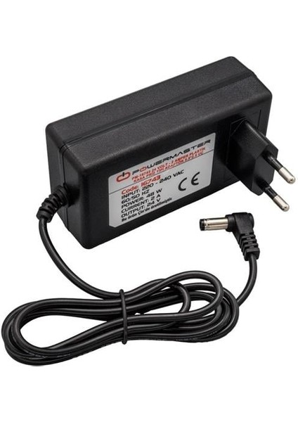 Powermaster PM-16743 24 Volt - 2 Amper Plastik Kasa 5.5*2.5 Uç Priz Tip Adaptör modelleri