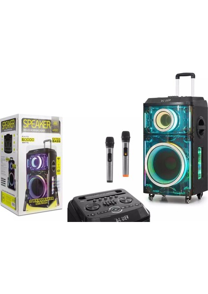 WR180 12"+1 Tweeter / Equalizer Profosyonel Işıklı Derin Bass Multimate Spekaer
